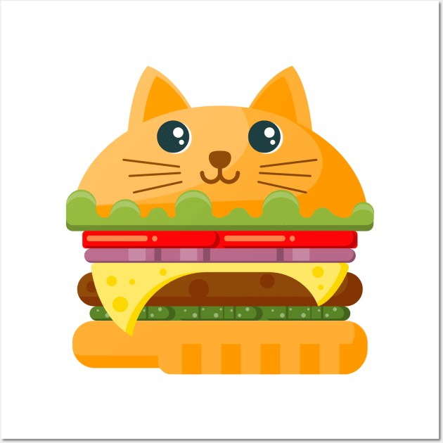 Cat burger. Wall Art by lakokakr